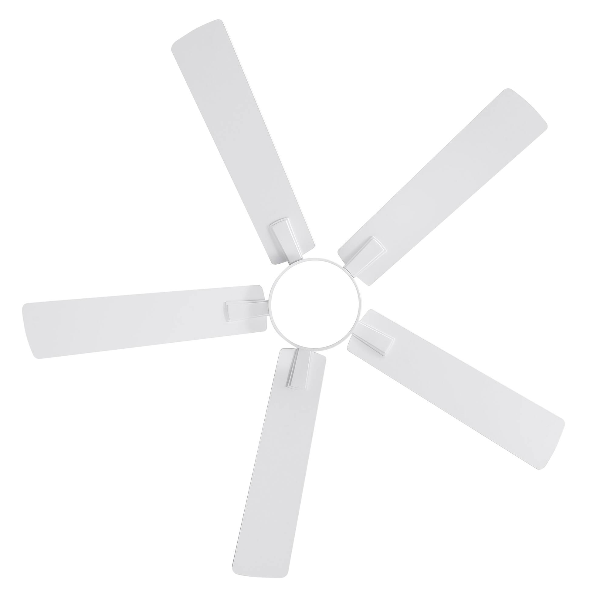 Alt View 10. Breezary - 52" Modern Indoor Ceiling Fan with LED Light, 5 Reversible Plywood Blades, 6-Speed DC Motor, Remote, Timer, 5" Downrod - White.