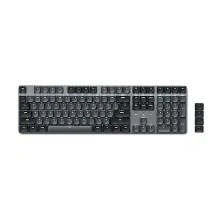 Front. Satechi - SM3 Mechanical Keyboard,108 Keys Full Size Keyboard with White LED Backlit, Wired and Bluetooth for Mac and Windows - Dark Gray/Gray.