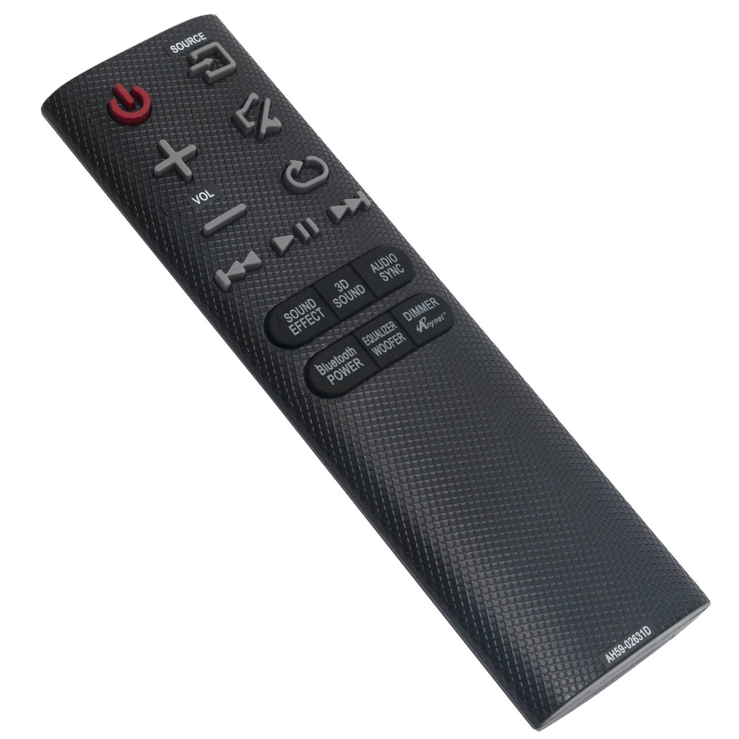 SOURCE  
VOL  
AUDIO SYNC  
3D SOUND  
SOUND EFFECT  
EQUALIZER  
WOOFER  
DIMMER  
Bluetooth  
POWER  
AH59-02631D