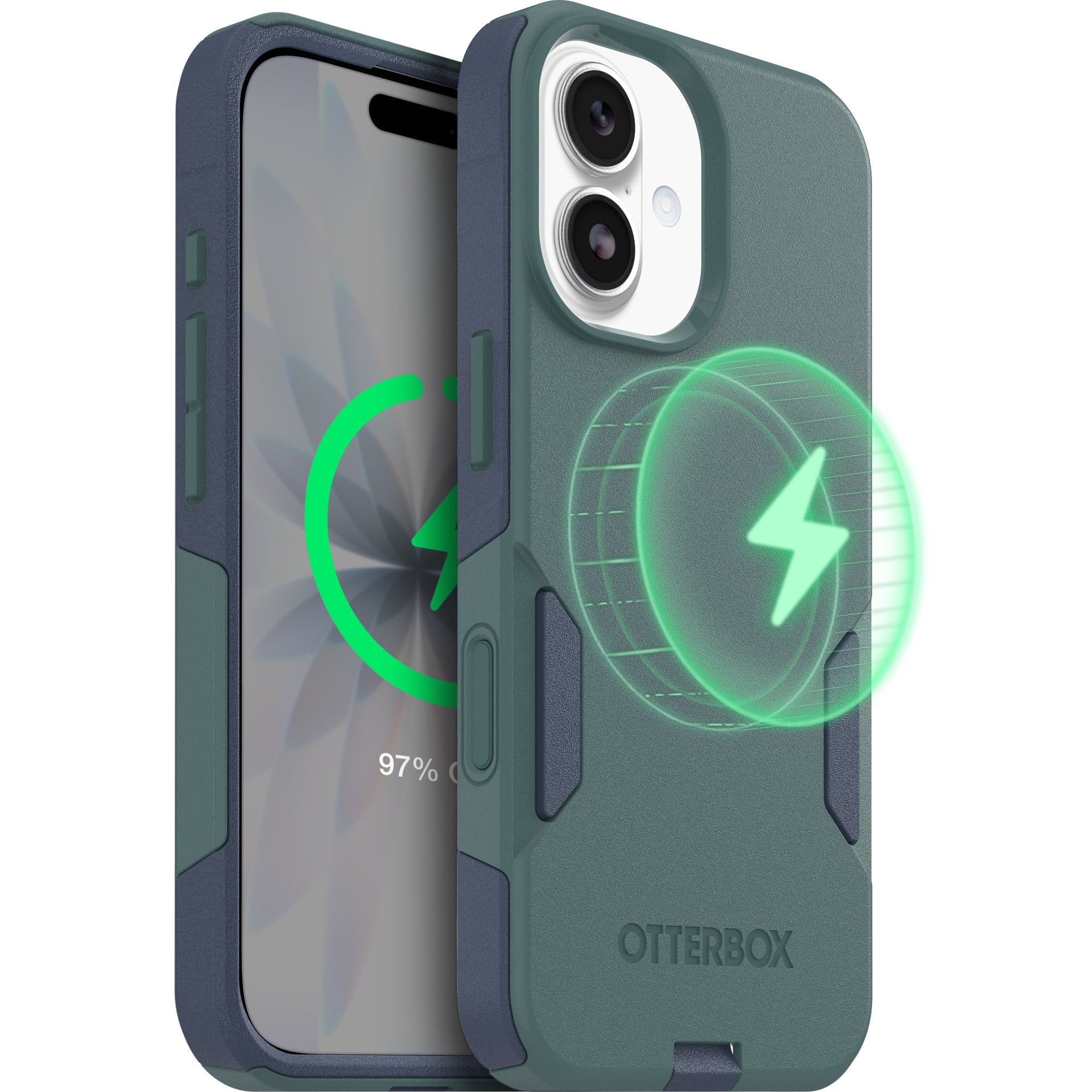 OtterBox - Commuter Series Hard Shell for Apple iPhone 17 - Saltwater Breeze (Sage/Blue)