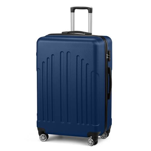 Alt View 2. Winado - 28" Checked Luggage Trolley Case ABS Hardside Large Suitcase with Double Spinner Wheels & TSA Lock for Travel Business - Navy Blue.