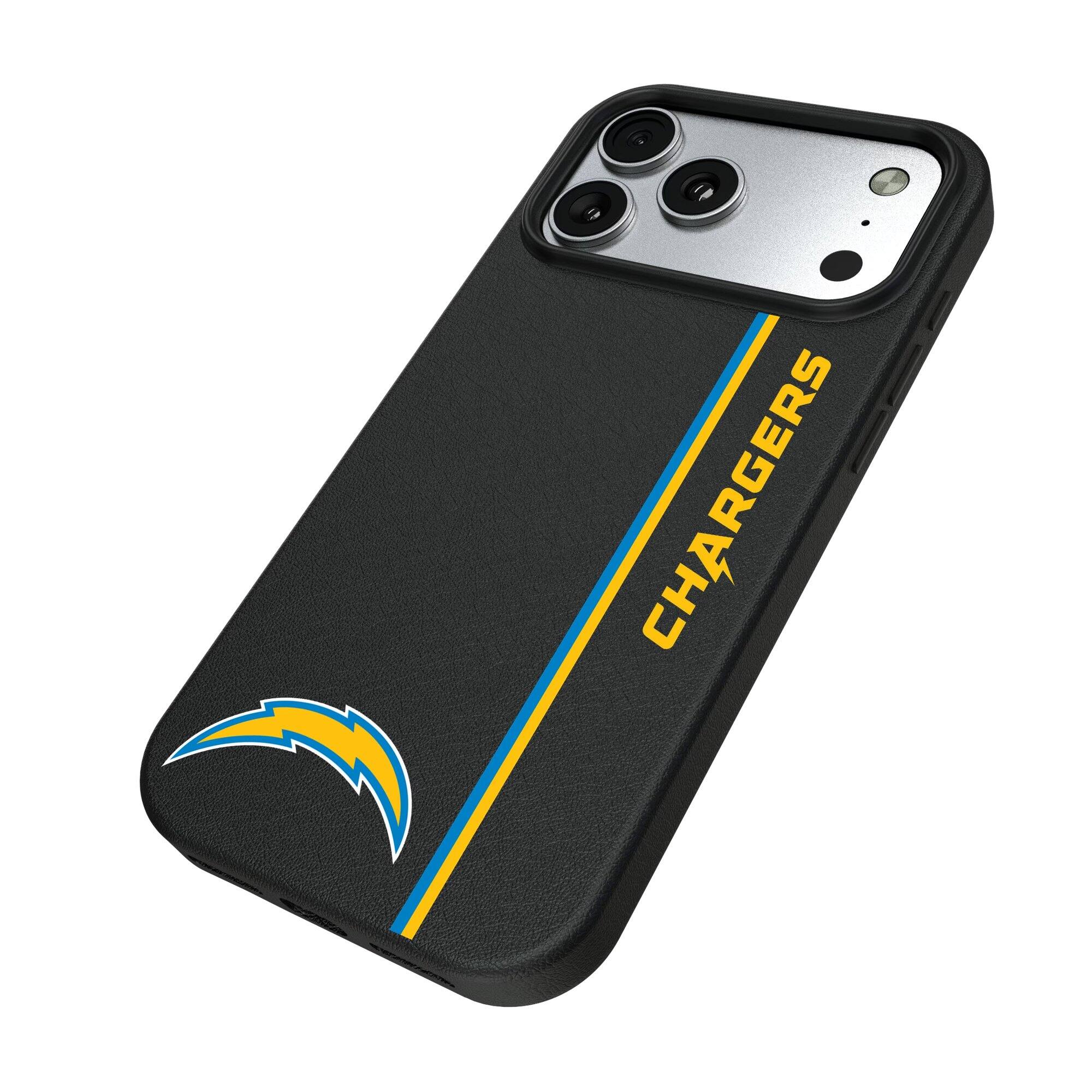 Alt View 1. Keyscaper - Los Angeles Chargers iPhone Magnetic Bump Case - 17 Pro - Black.