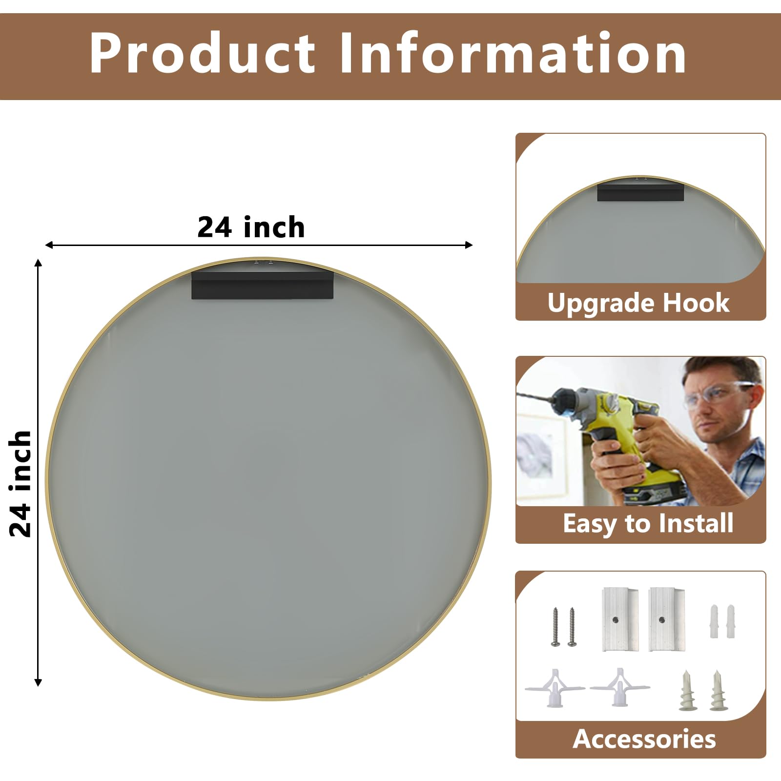 Product Information

- 24 inch
- 24 inch

Upgrade Hook

Easy to Install

Accessories