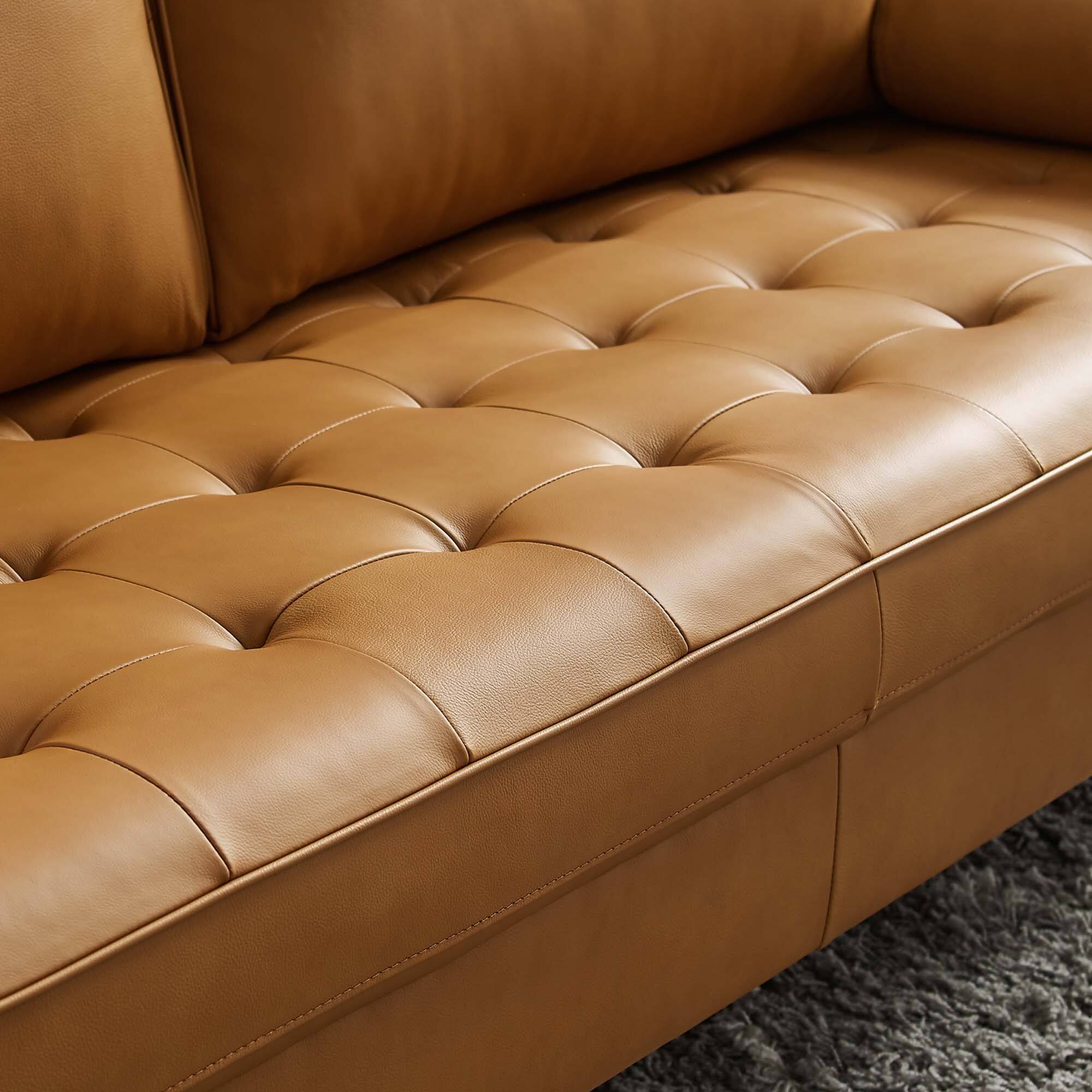 Alt View 1. Modway - Valour Leather Sofa by Modway - Tan.
