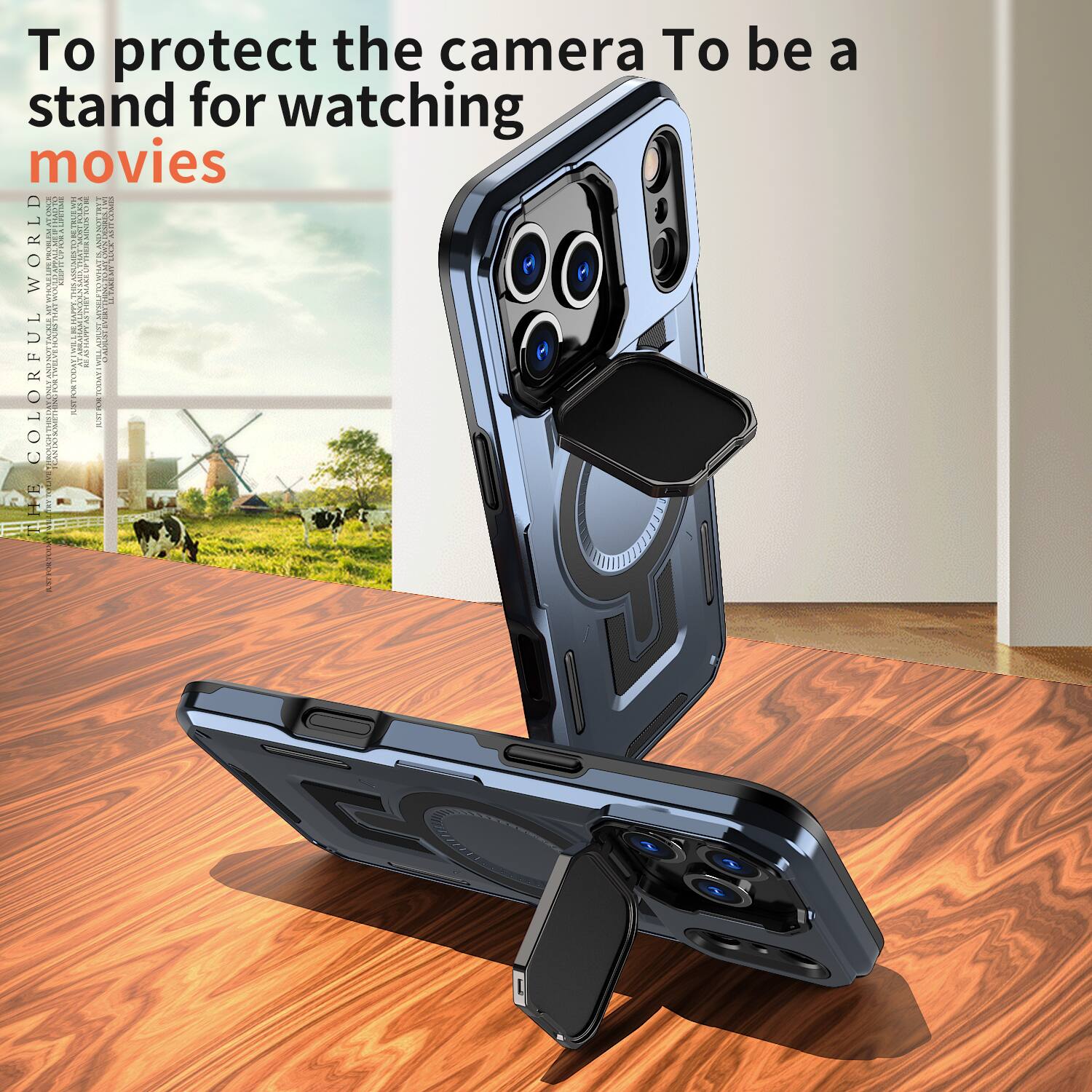To protect the camera To be a stand for watching movies