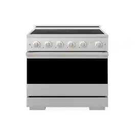 ZLINE - 36 in. 5.2 cu. ft. Marino Freestanding Induction Range with 5 Burners and Convection Oven - Satin Stainless Steel