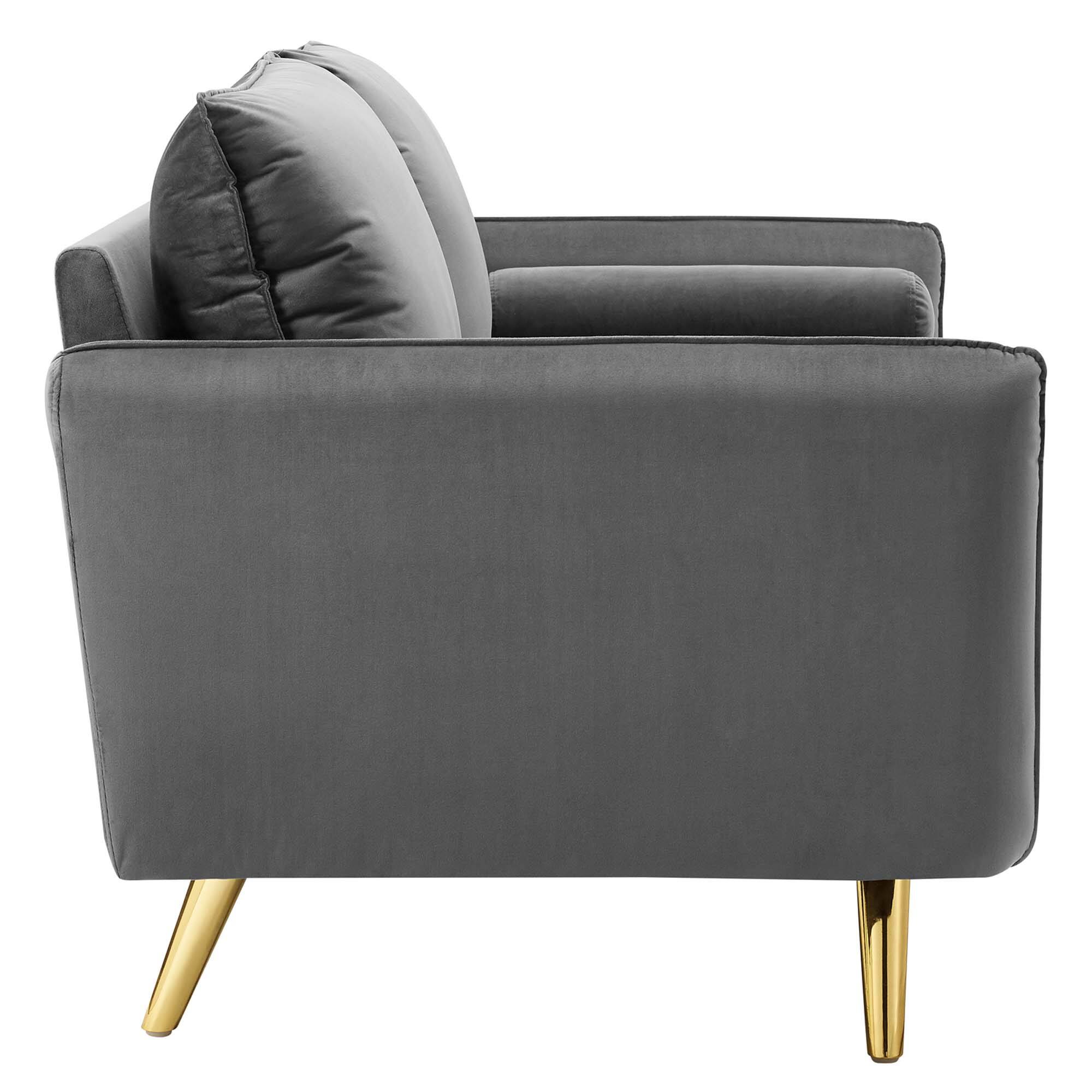 Alt View 2. Modway - Revive Performance Velvet Sofa by Modway - Gray.