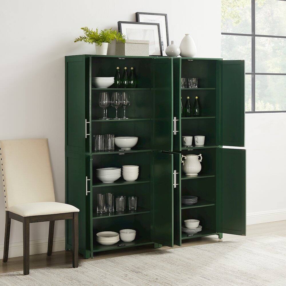 Alt View 7. Crosley Furniture - Savannah 2-Piece Kitchen Storage Pantry Set - 2 Pantries - Hunter Green.