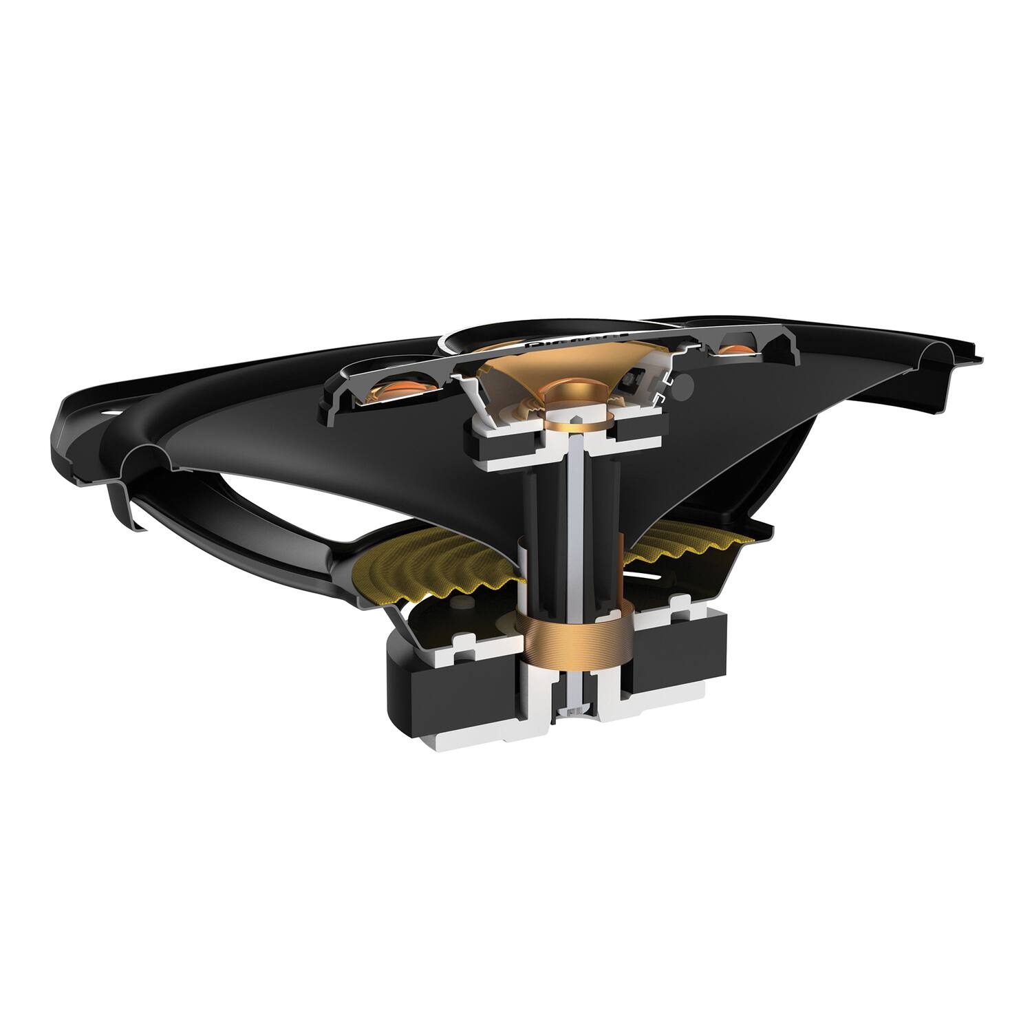 Back. Pioneer - TS-A6971F 6" x 9" 600-Watt 4-Way Full-Range Coaxial Speakers 2 Pack - Black.