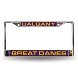 Rico Industries - Albany Great Danes Chrome Metal Laser Cut License Plate Frame - Multi