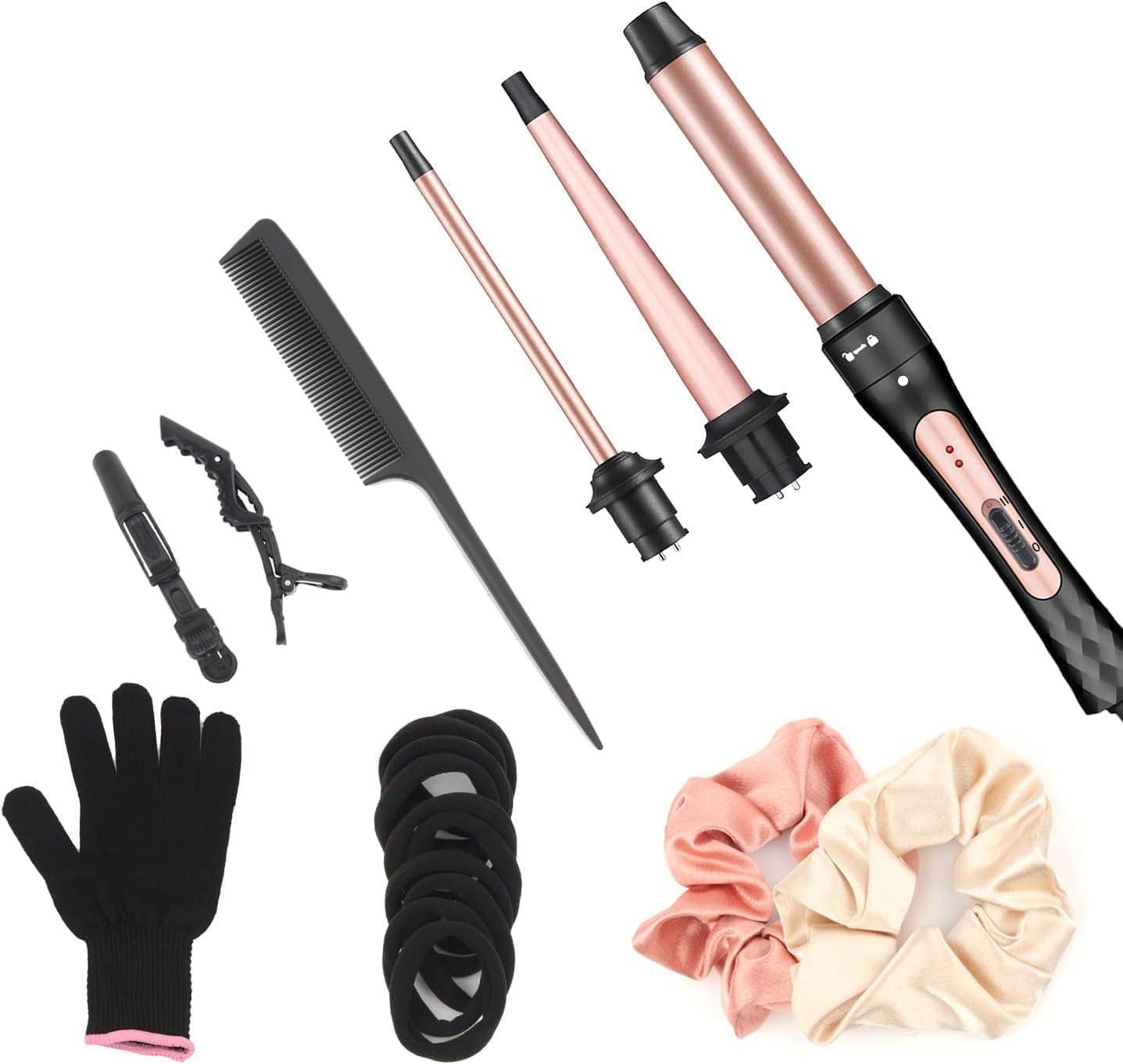 Alt View 4. Reds Spade - Curling Iron Wand Hair Wands Interchangeable Ceramic Curler With Heat Resistant Glove Professional Styling - Medium 1.