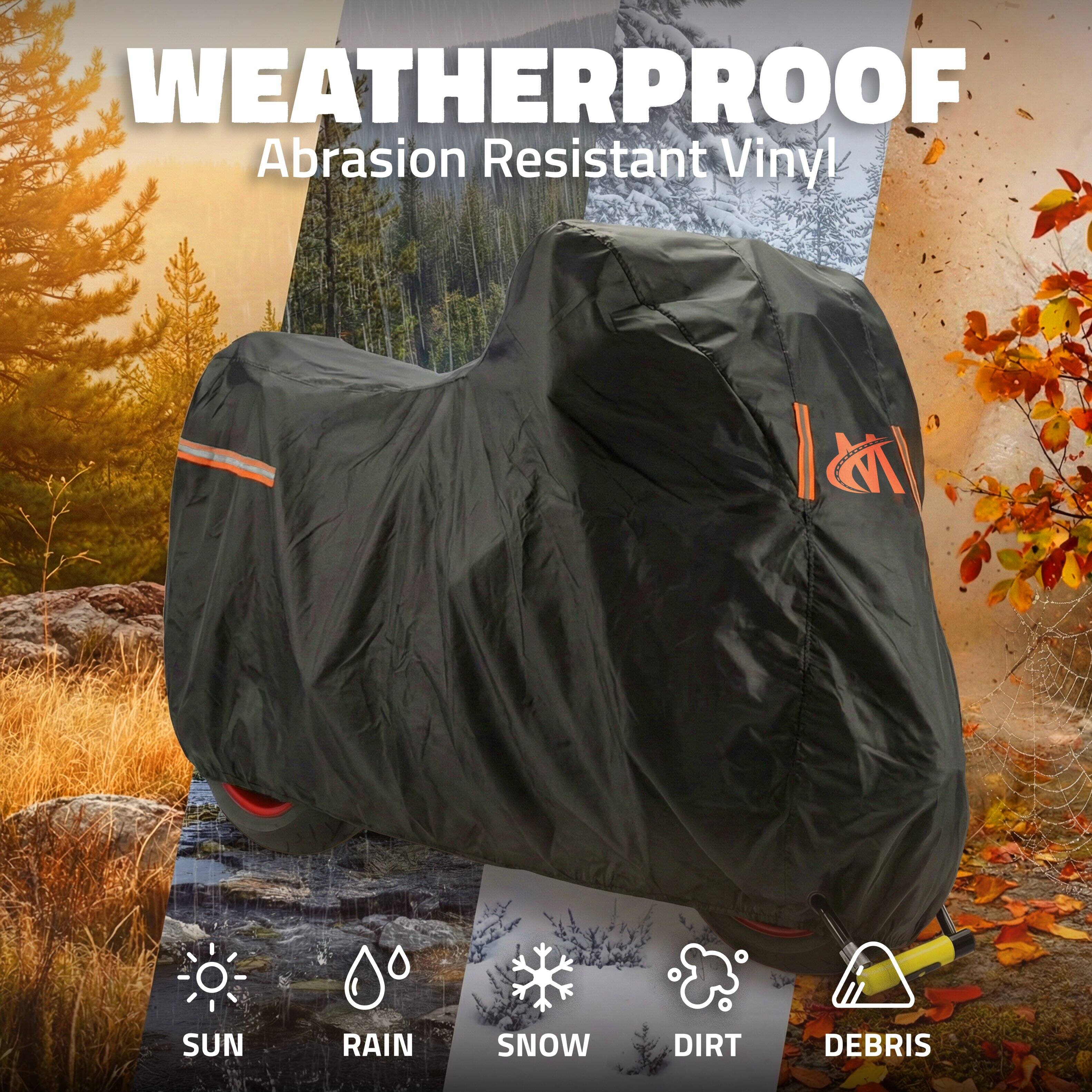 WEATHERPROOF  
Abrasion Resistant Vinyl  

SUN  
RAIN  
SNOW  
DIRT  
DEBRIS