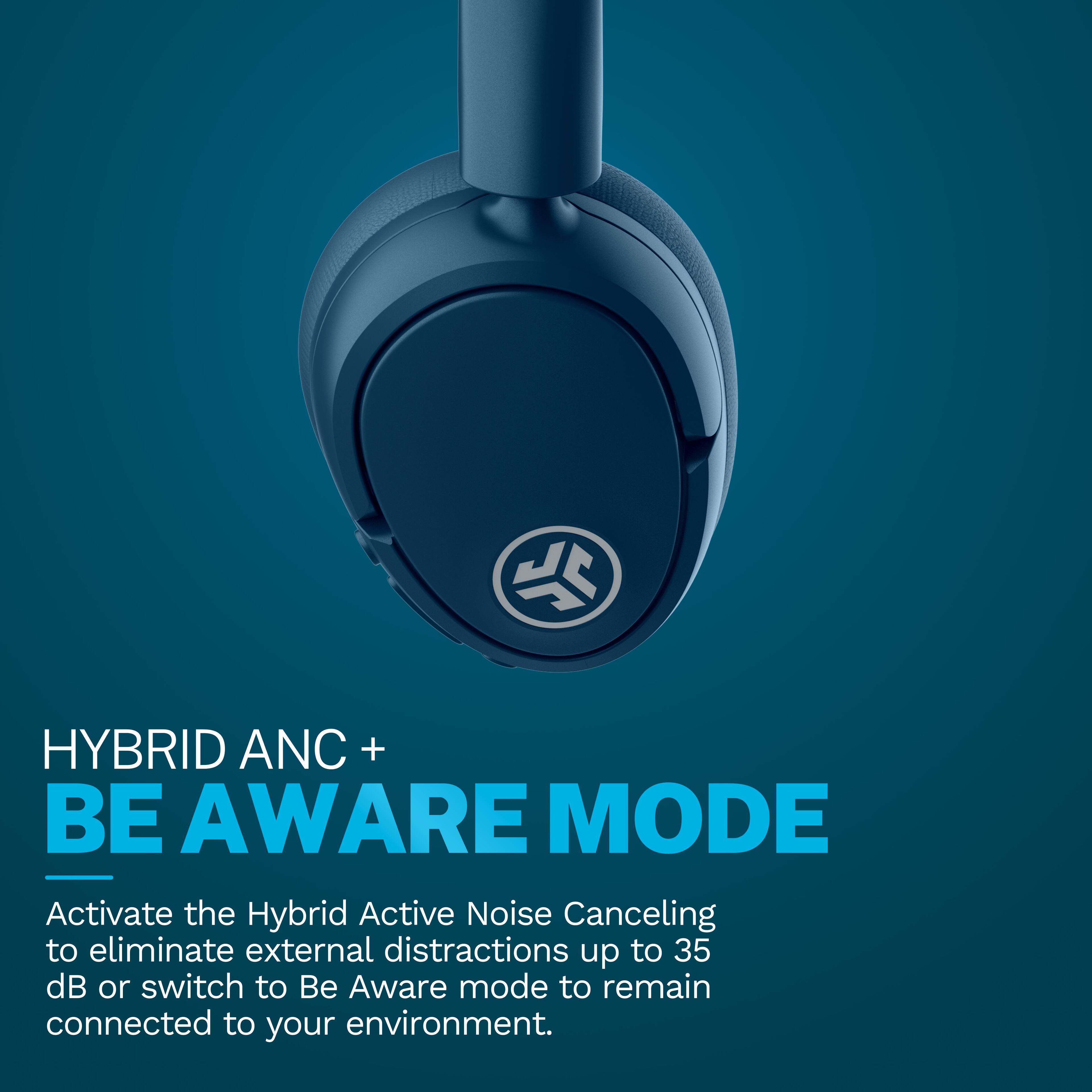 HYBRID ANC + BE AWARE MODE

Activate the Hybrid Active Noise Canceling to eliminate external distractions up to 35 dB or switch to Be Aware mode to remain connected to your environment.