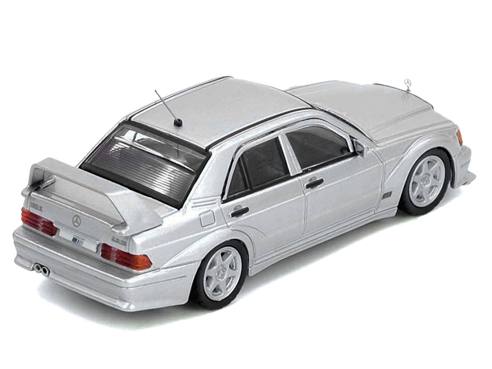 Alt View 2. Inno Models - Mercedes-Benz 190E 2.5-16 Evolution II Silver Metallic 1/64 Diecast Model Car by Inno Models.