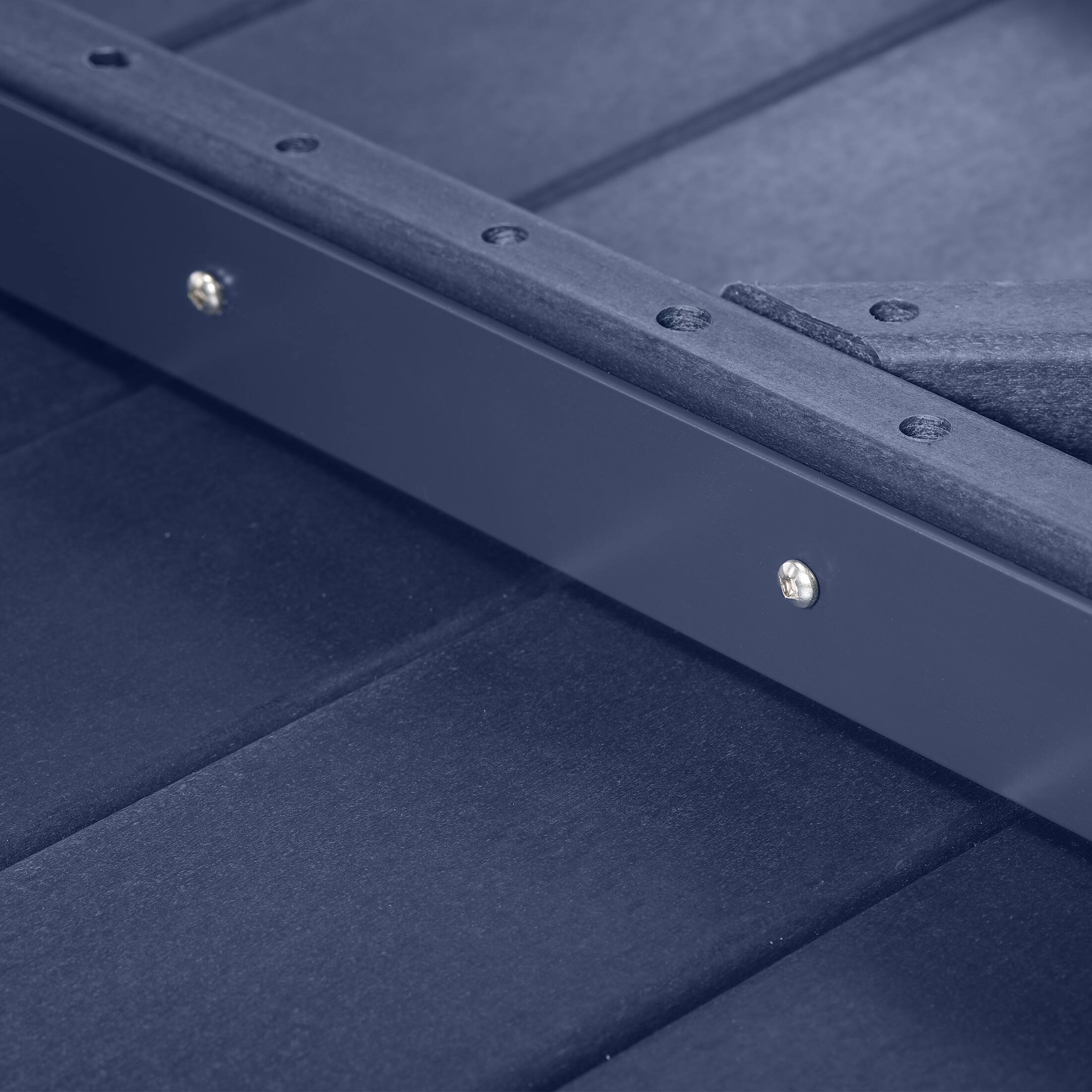 Alt View 4. WestinTrends - WestinTrends Avalon Modern Low Outdoor Patio Square HDPE Coffee Table - Navy Blue.
