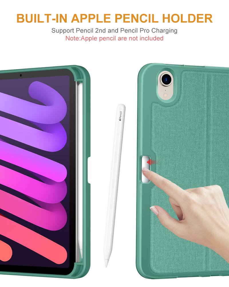 BUILT-IN APPLE PENCIL HOLDER  
Support Pencil 2nd and Pencil Pro Charging  
Note: Apple pencil are not included