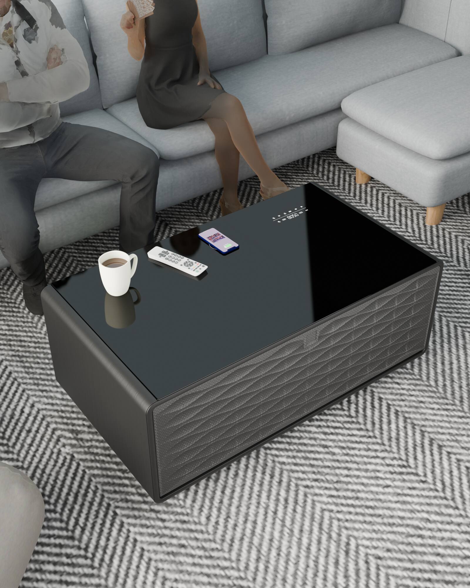 Livtab Smart Coffee Table with Refrigeration, Freezer Drawer