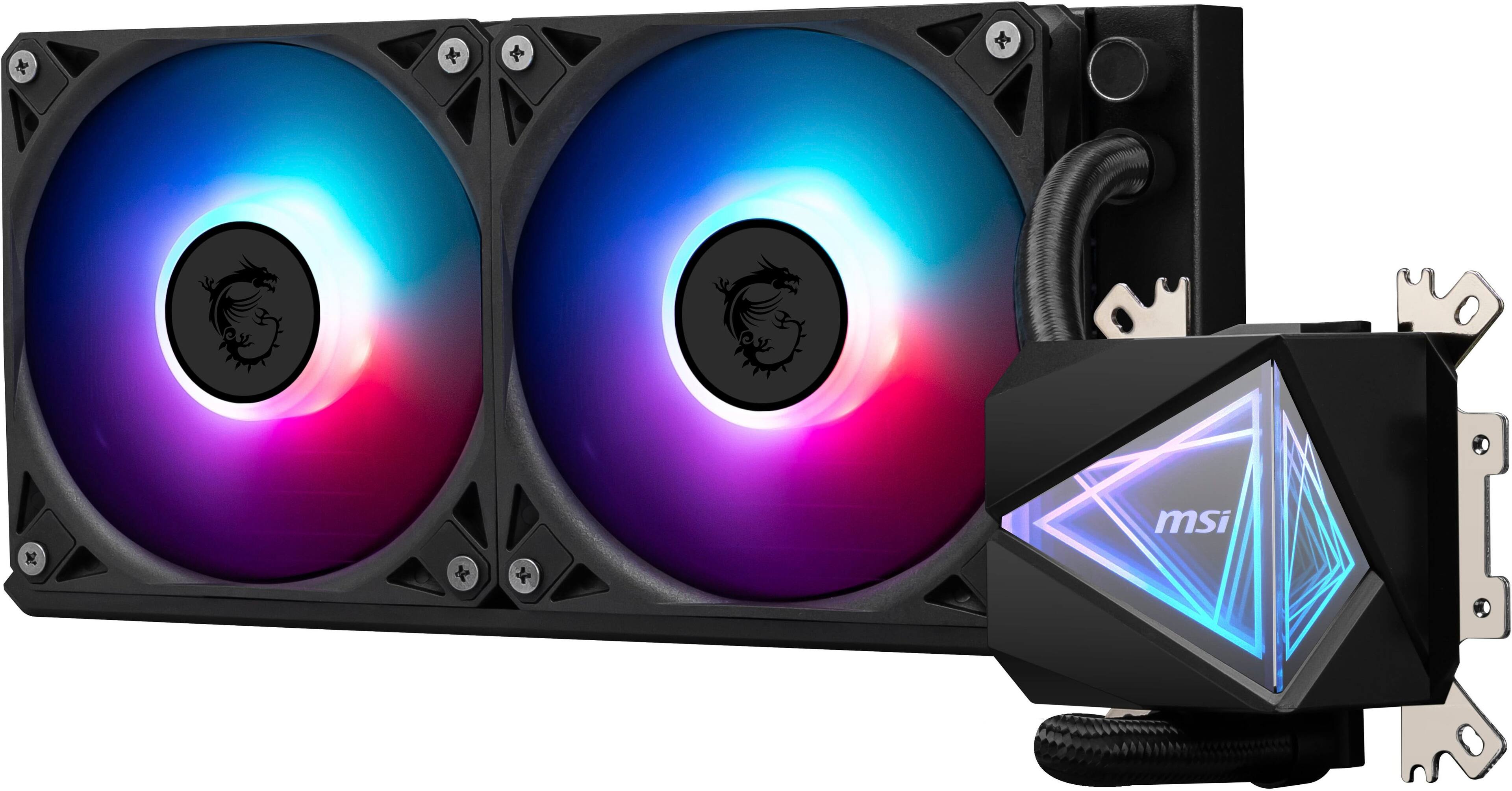 Alt View 1. MSI - MAG Core Liquid I240 - AIO ARGB CPU Liquid Cooler - 240mm Radiator - 2x 120mm ARGB Gen 2 PWM Fans - Black.