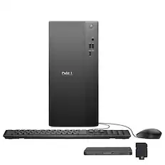 Front. Dell - Dell Tower Desktop,Intel Ultra 5 225,8GB RAM,512GB SSD+160GB Dock Set,UHD Graphics,Keyboard & Mouse,Win 11,Black - Black.