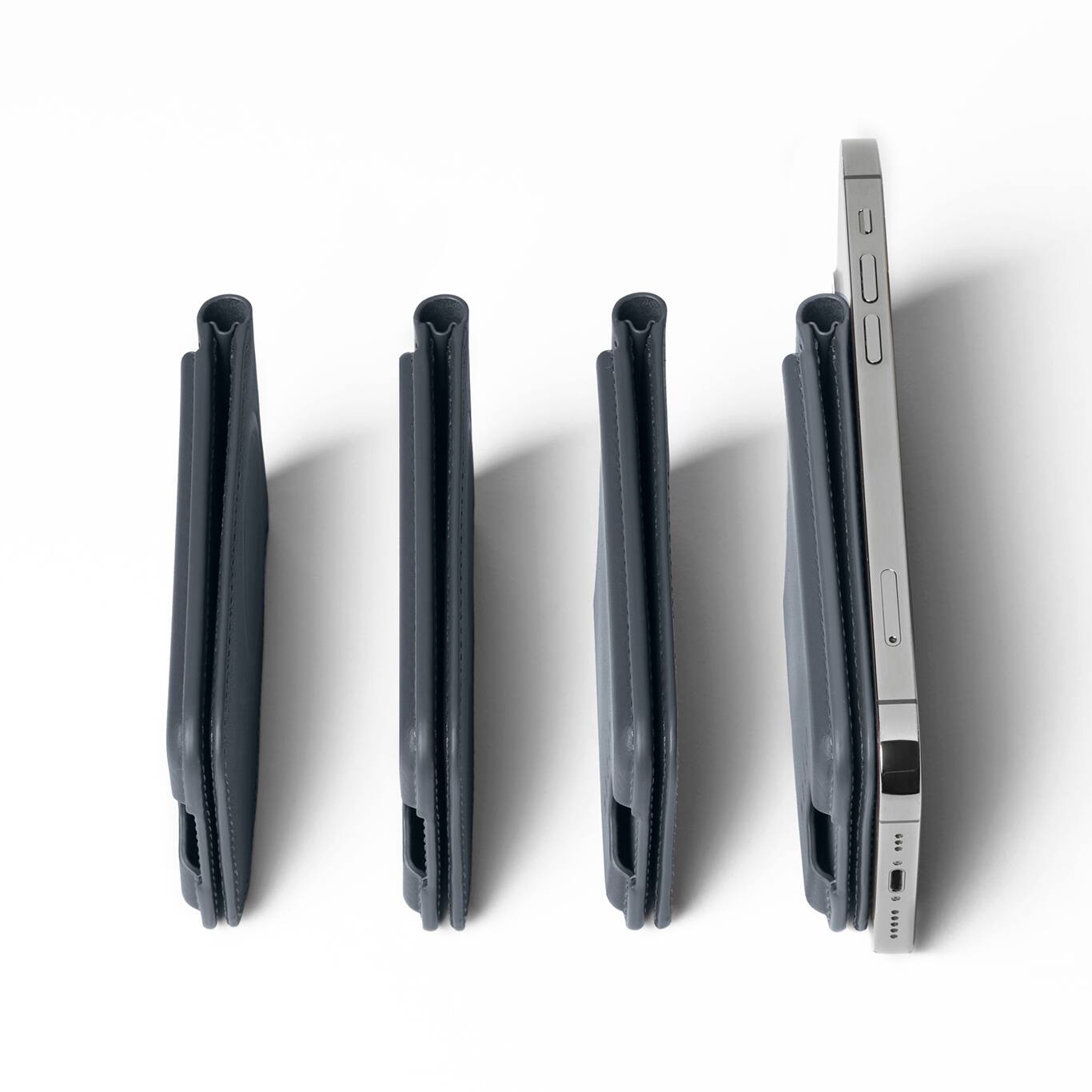 Alt View 4. Mujjo - Mujjo MagSafe Wallet Stand - Basalt Blue.