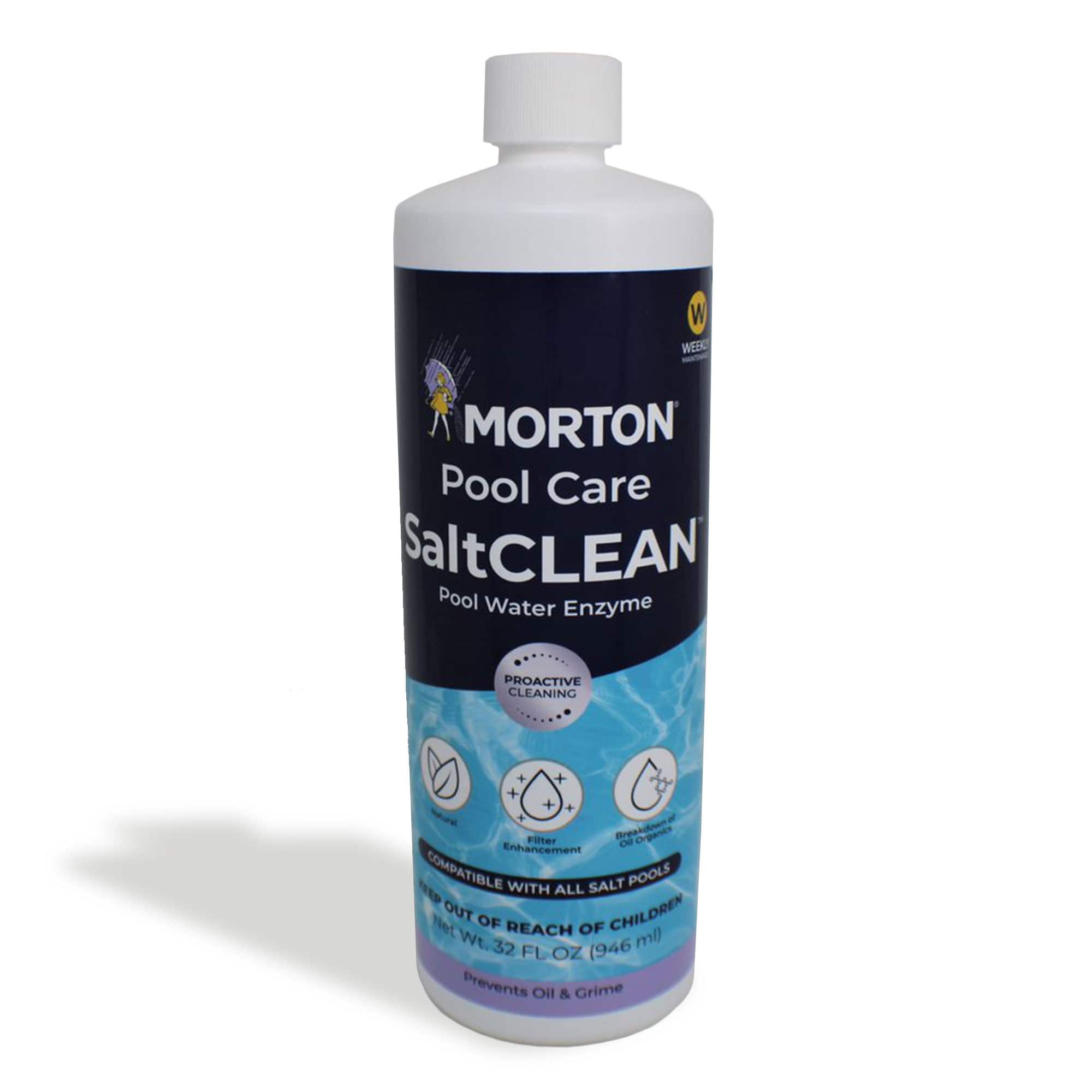 Morton Salt - Morton Pool Care SaltCLEAN Swimming Pool Water Enzyme, 32 Fluid Oz - White