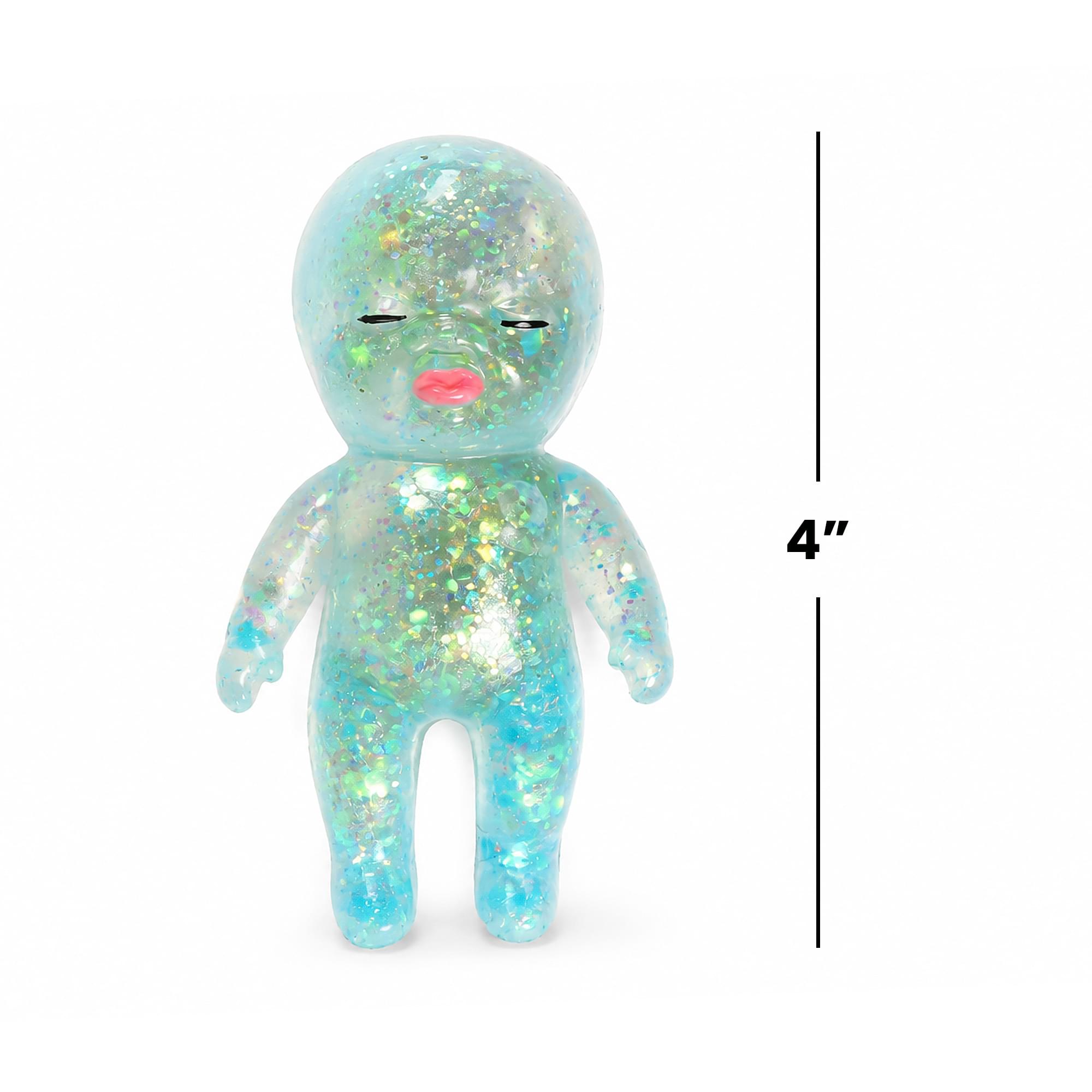 Alt View 1. Puka Creations - Squishy Glitter Baby 4-Inch Stress Reliever | Blue - Blue.