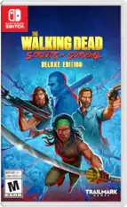 NINTENDO SWITCH. THE WALKING DEAD: STREETS OF SURVIVAL DELUXE EDITION MATURE 17+ JEUNES ADULTES 17+ M ESRB TRAILMARK GAMES