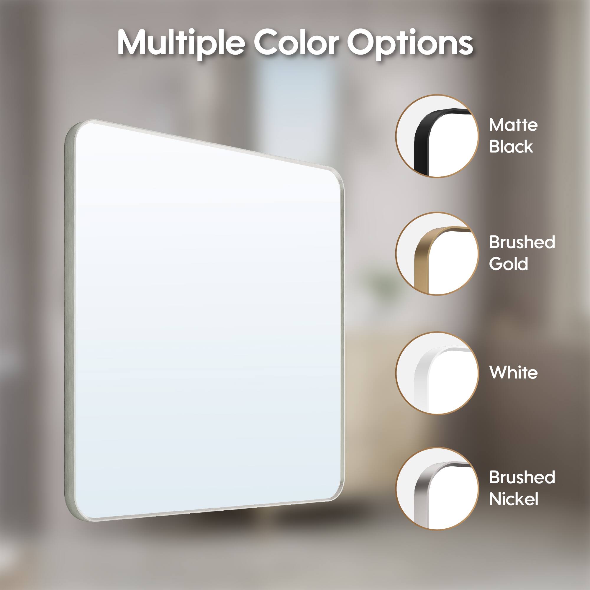 Multiple Color Options
- Matte Black
- Brushed Gold
- White
- Brushed Nickel