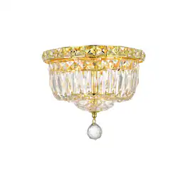 Elegant Lighting - Tranquil 4 light Flush Mount Clear Royal Cut Crystal - Gold