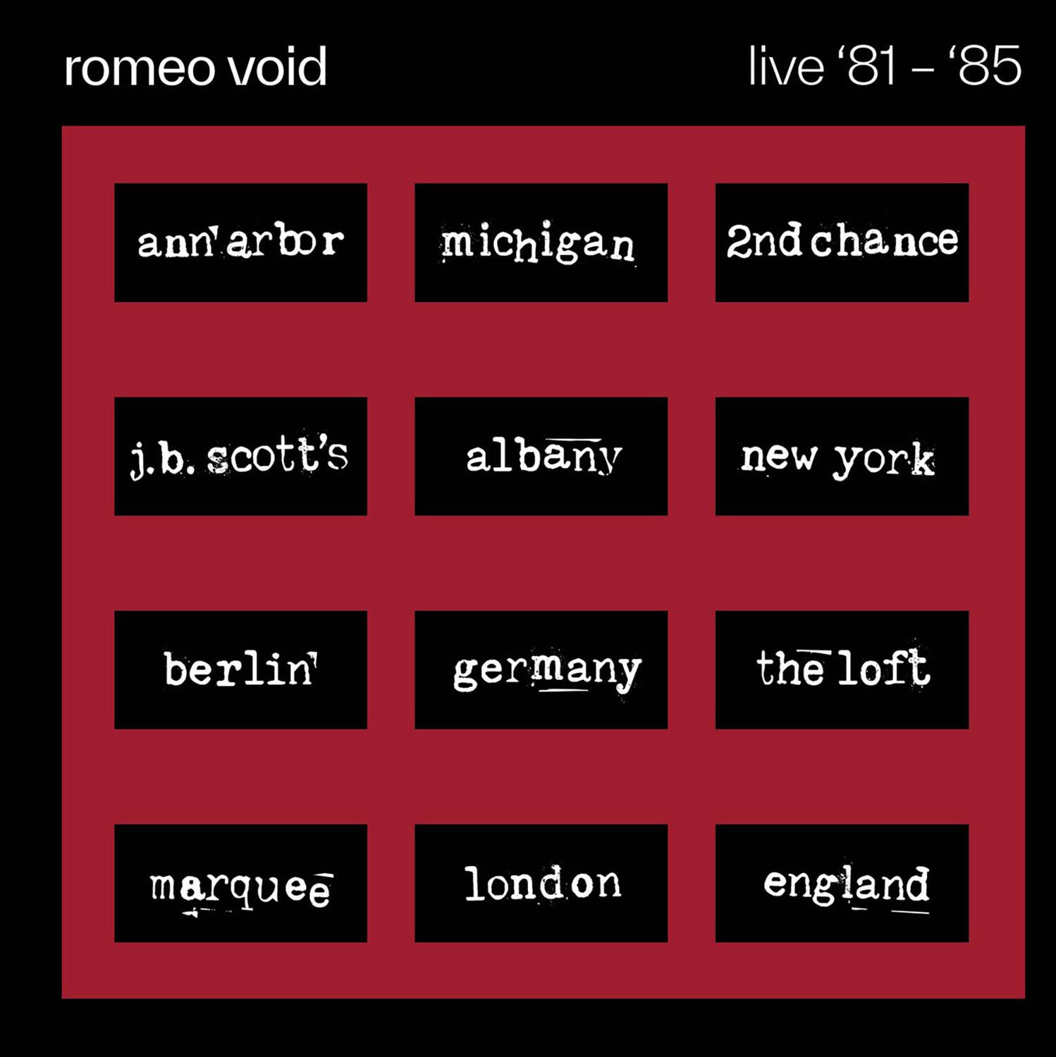 Romeo Void - Live '81-'85   - COMPACT DISCS [CD] price history on PriceWatchPro