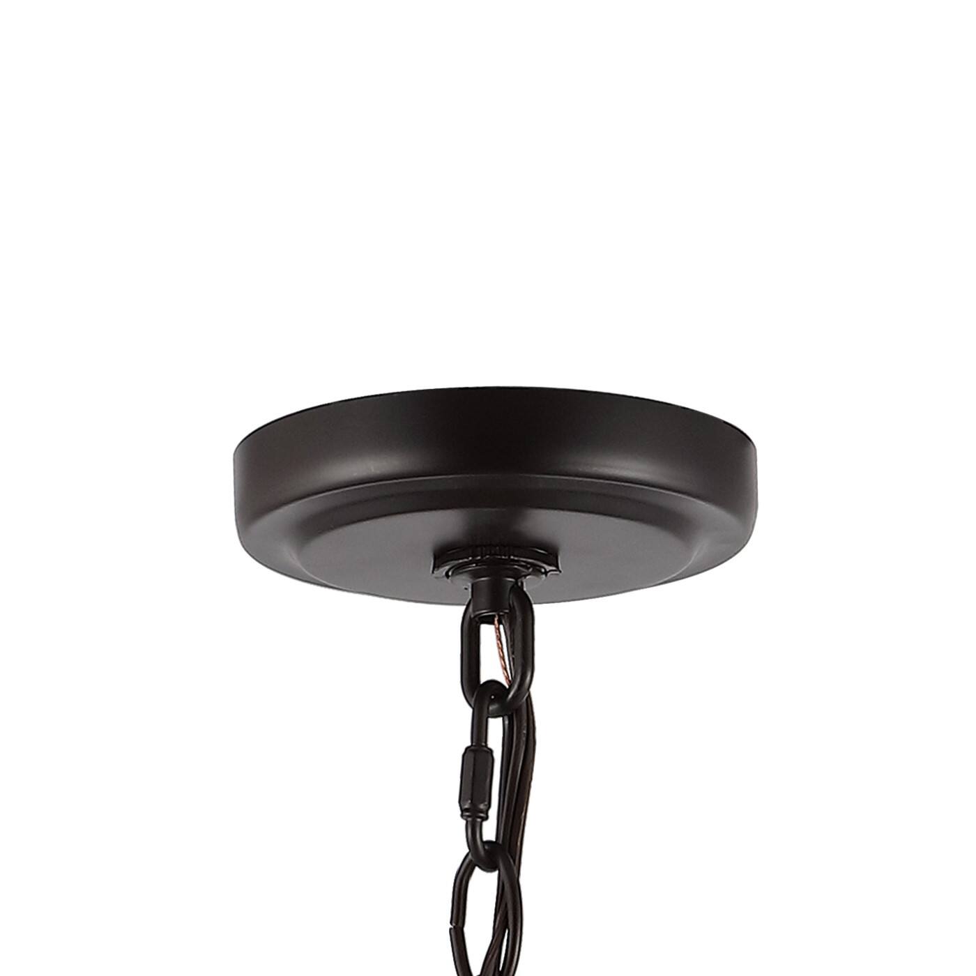 Alt View 4. Jonathan Y - Diantha 28.5" 7-Light Contemporary Bohemian Iron/Acrylic LED Pendant, Oil Rubbed Bronze/Clear - Oil Rubbed Bronze/Clear.