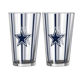 Logo Brands - Dallas Cowboys Two-Piece 16oz. Striped Pint Glass Set - Multicolor