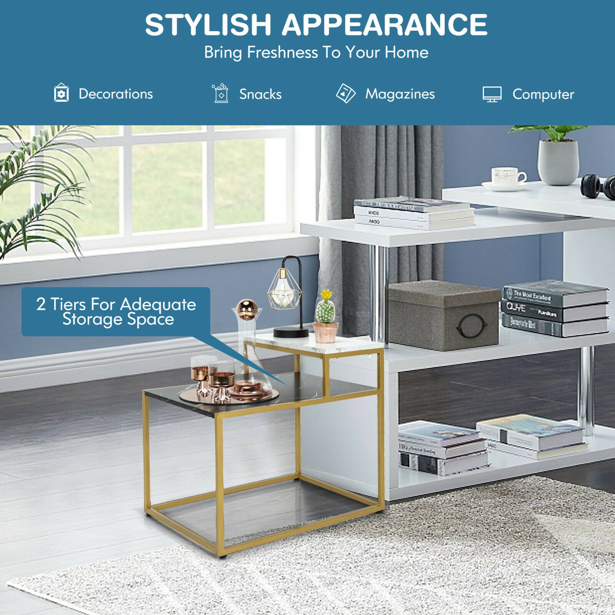 STYLISH APPEARANCE
Bring Freshness To Your Home
Decorations
Snacks
Magazines
Computer
2 Tiers For Adequate Storage Space
