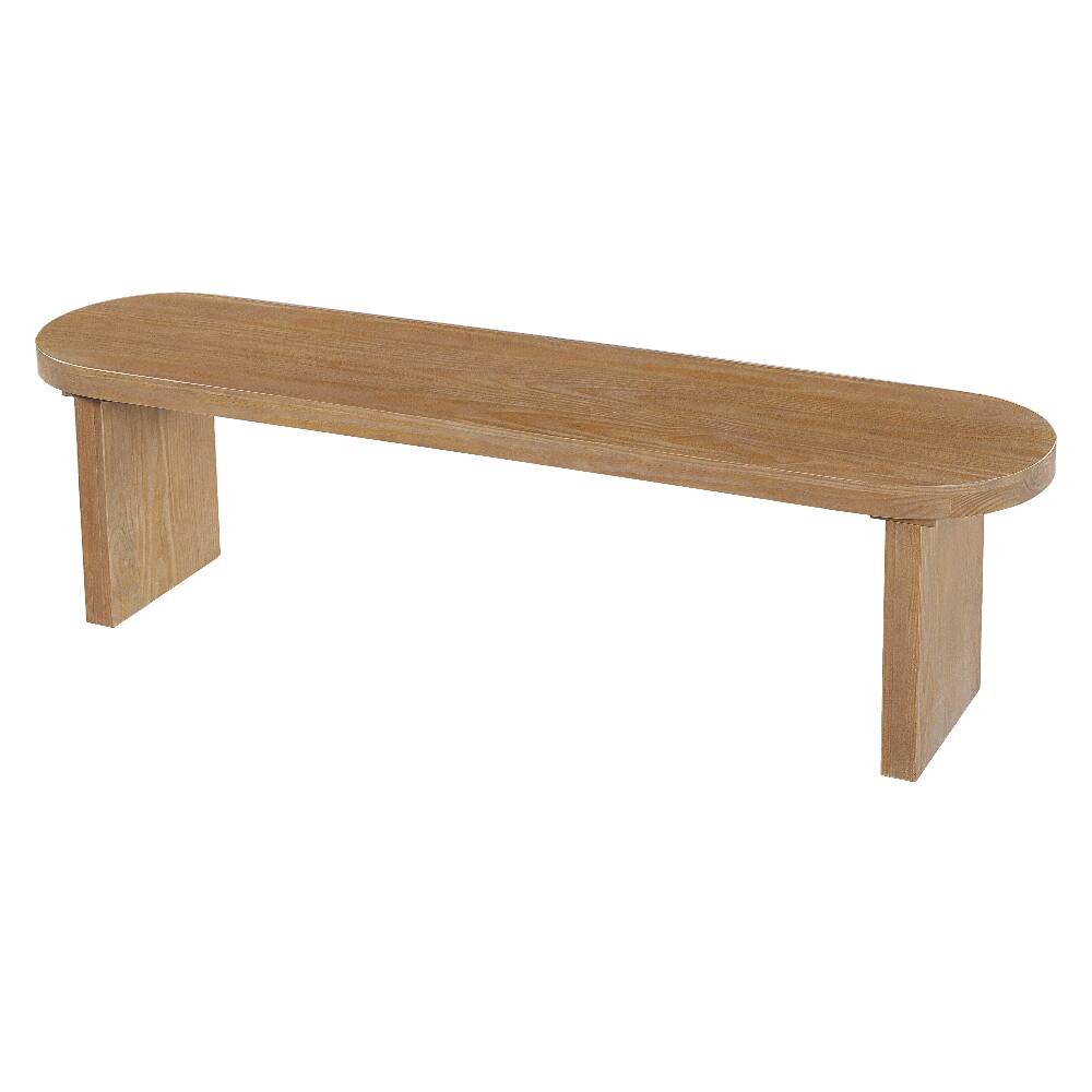 Back. Ropilly - Ropilly Solid Pine Dining Bench Rustic Wood Indoor Seating Heavy Duty Kitchen Furniture - Pine.