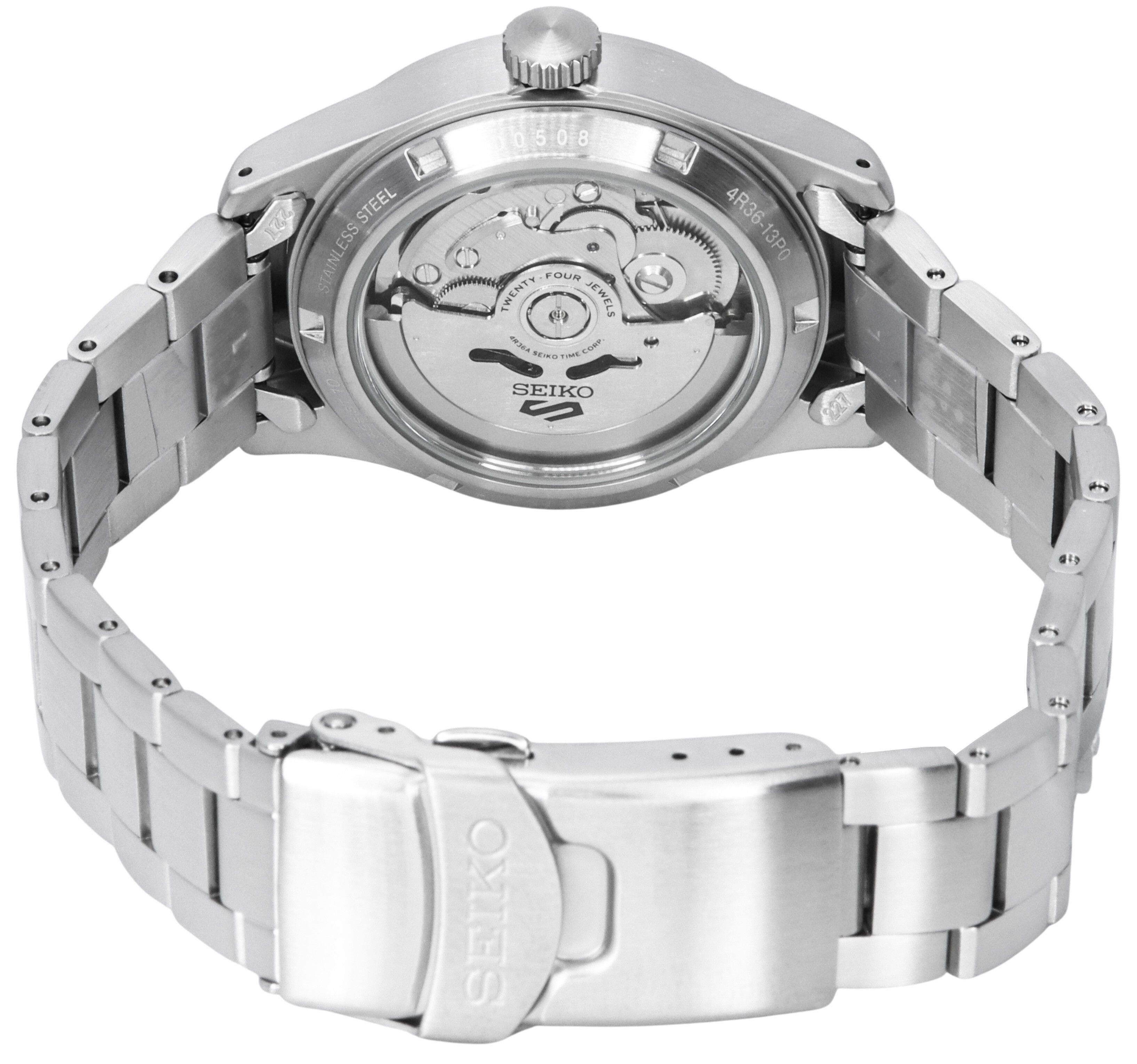 X STEEL ESS STAINLESS 0508 0 FOUR TWENTY JEWELS 2308 TOBT REAKS 4R36-13P0 SEIKO PAT 0i OMIES