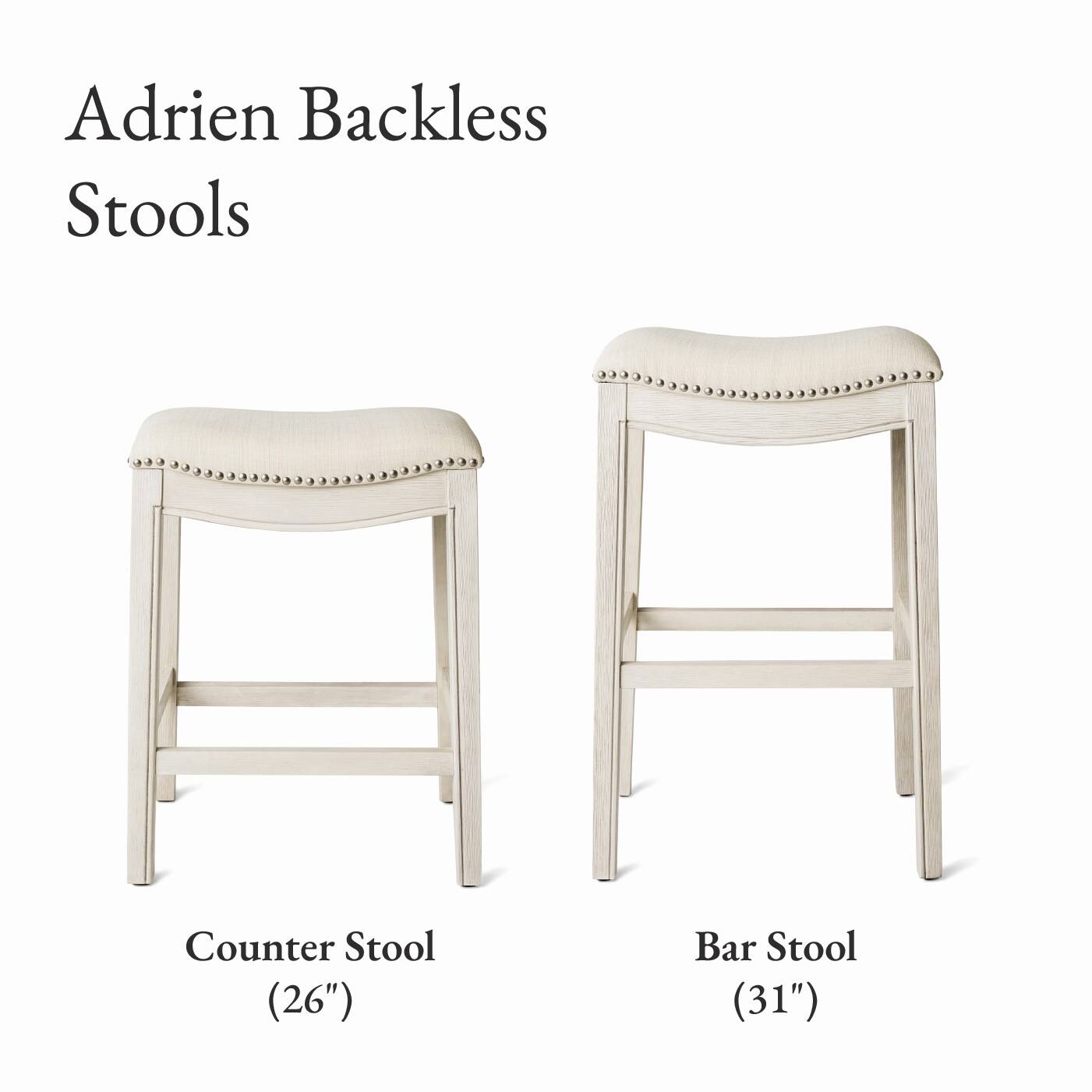 Adrien Backless Stools: Counter Stool (26"), Bar Stool (31")