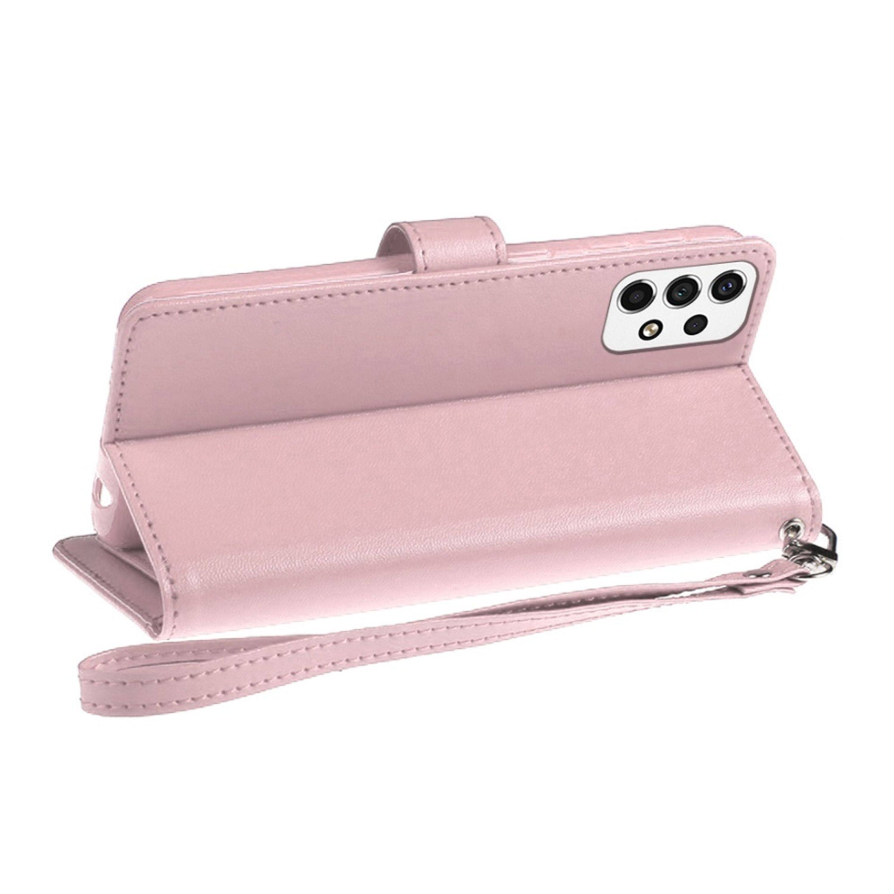 Left. Kitcheniva - PU Leather Phone Wallet Case With Wrist Strap For iPhone 14 Pro Max Rose Gold - Rose Gold.