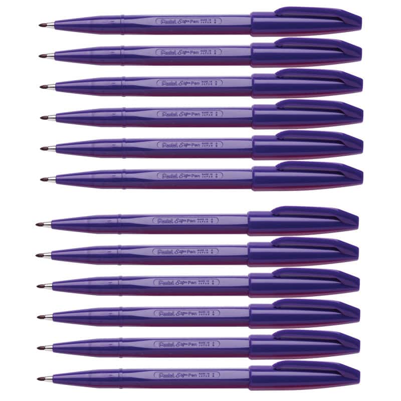 Pentel - Sign Pen, Violet, Pack of 12