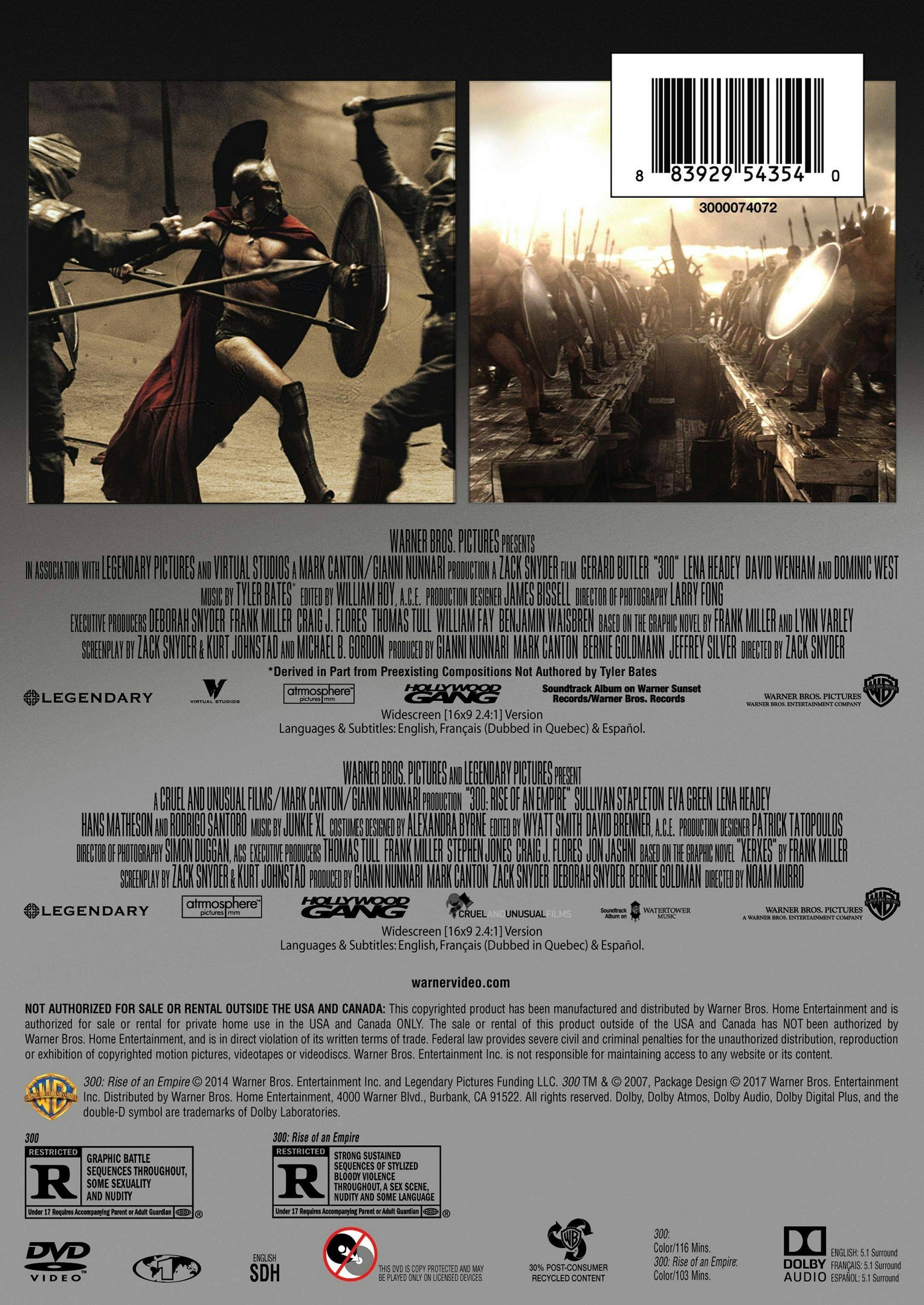 Angle. 300/300: Rise of an Empire (DVD Double Feature) [DVD].