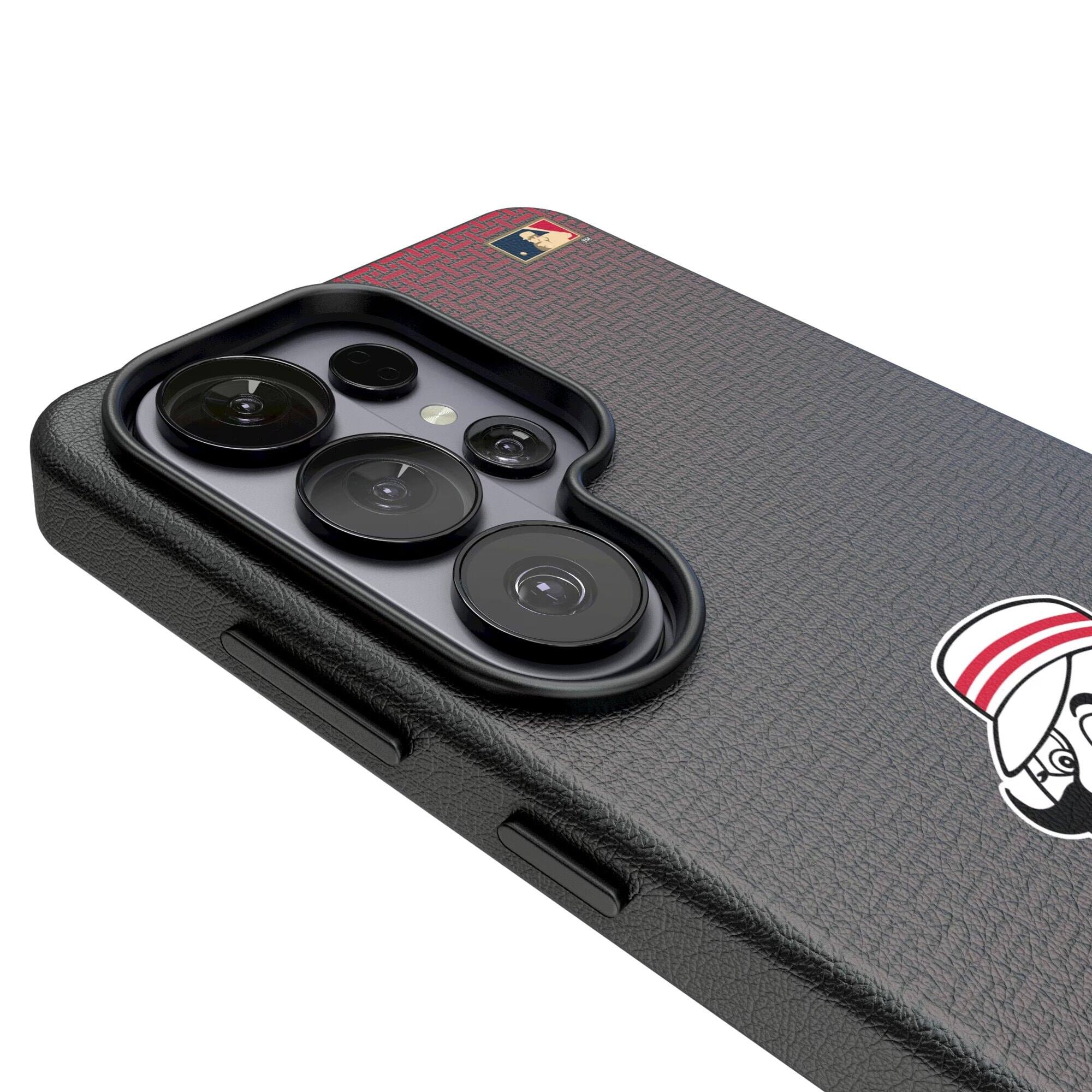 Alt View 2. Keyscaper - Cincinnati Reds Cooperstown Collection 1953-1967 Galaxy Magnetic Bump Case - S25 Ultra - Black.