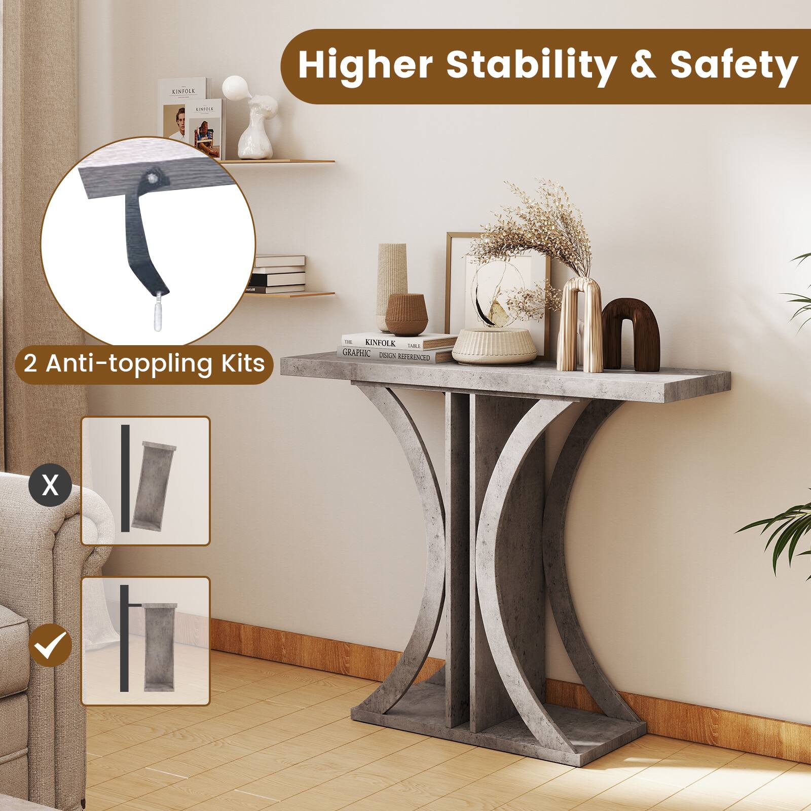 LINPOLL d. Higher Stability & Safety FE 2 Anti-toppling Kits - KINFOLK .OE GRAPHIC is SRINCEO X