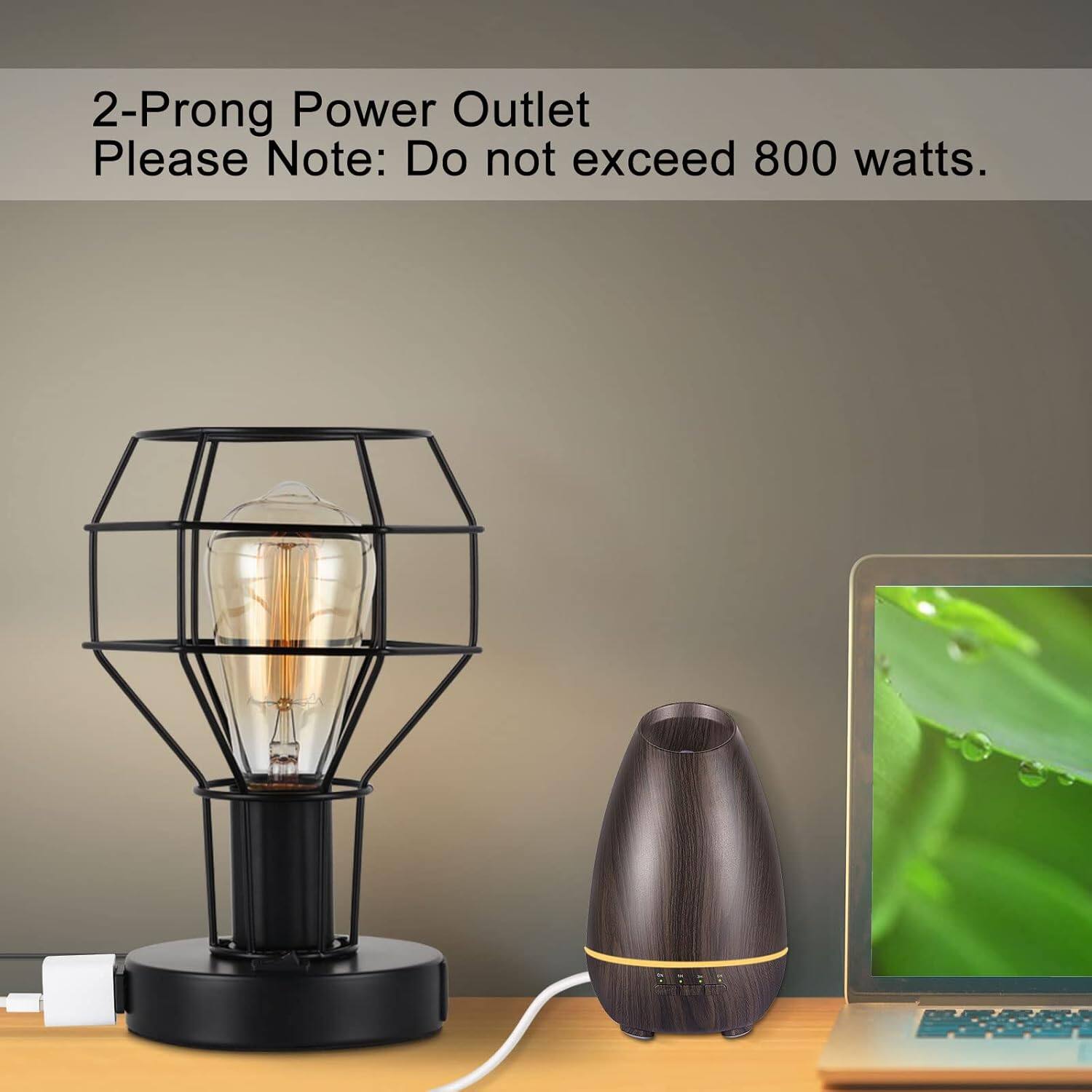2-Prong Power Outlet  
Please Note: Do not exceed 800 watts.