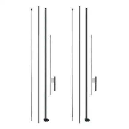 Front. Glintex - 2 Pack 12.7 ft Feather Flag Pole Kit with Ground Stakes and Carry Bag for Outdoor Advertising. - Natural.