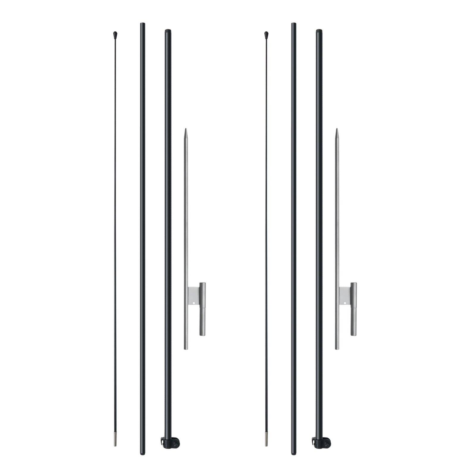 Front. Glintex - 2 Pack 12.7 ft Feather Flag Pole Kit with Ground Stakes and Carry Bag for Outdoor Advertising. - Natural.