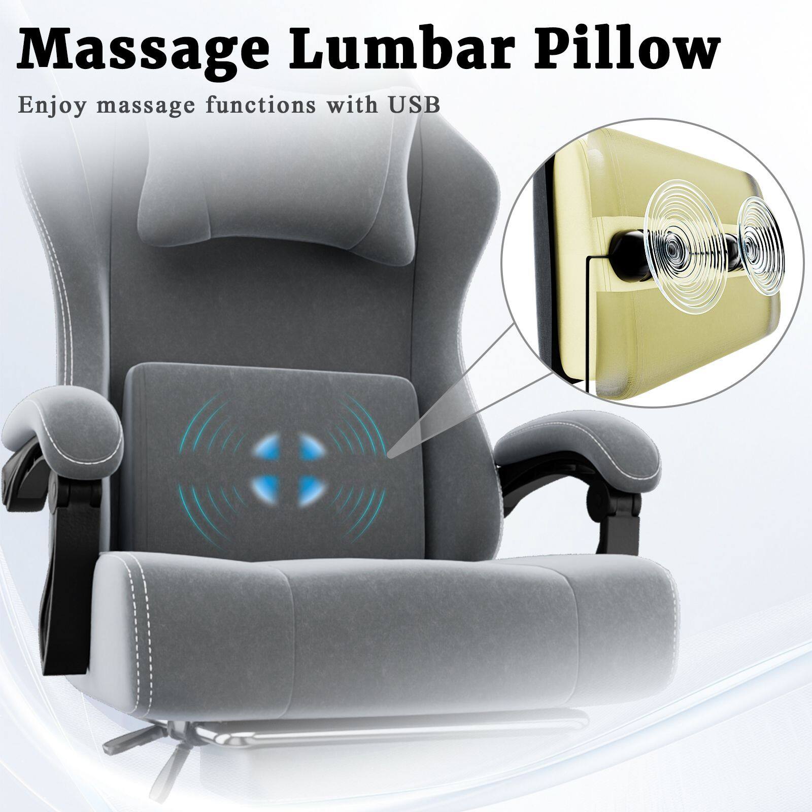 Massage Lumbar Pillow  
Enjoy massage functions with USB