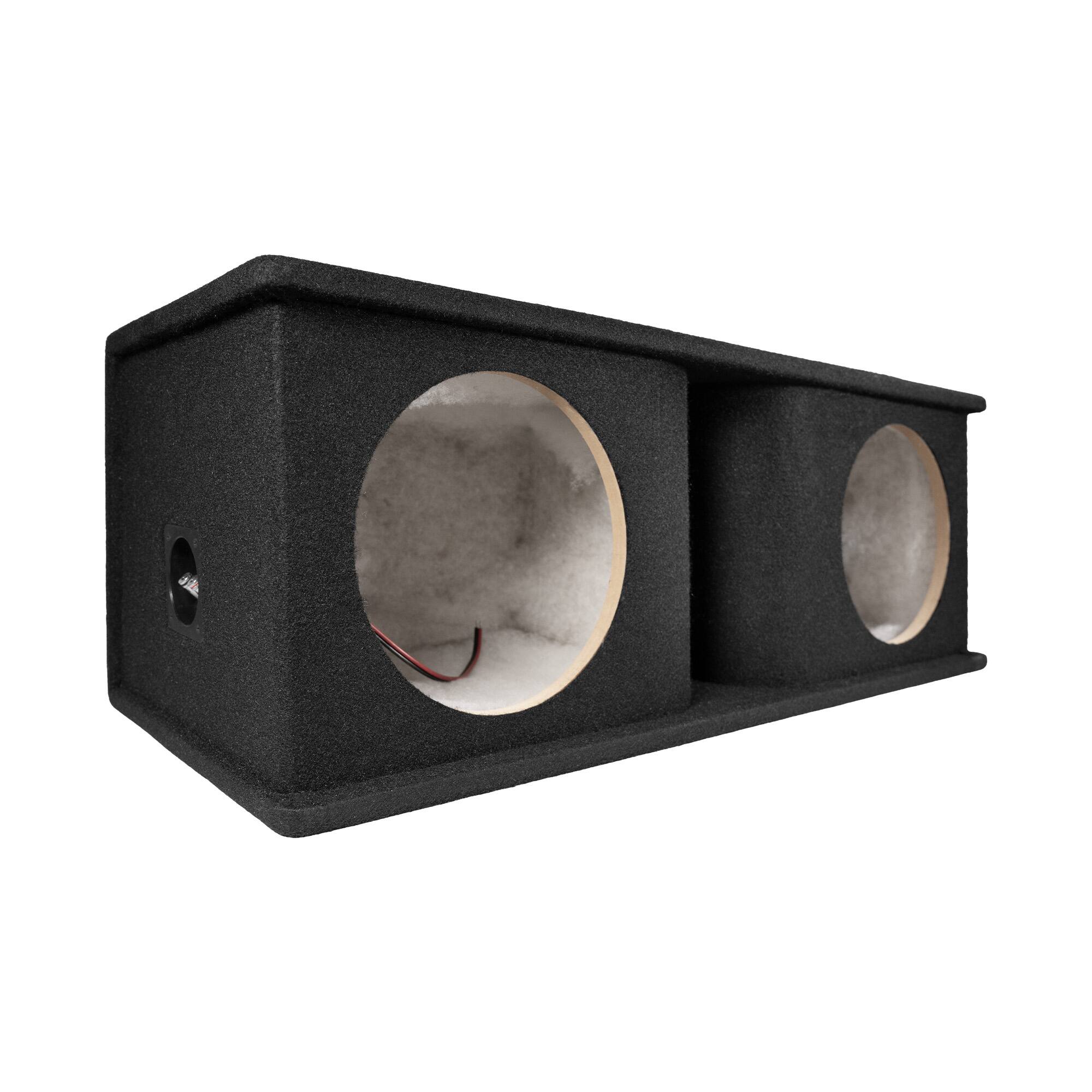 Alt View 3. QPower - QPower Dual 10 Inch Horn Ported Subwoofer Box Enclosure, 5/8" MDF, Black Carpet - BLACK.