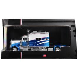 2002 Peterbilt 379 Truck Tractor White and Blue with Graphics 1/64 Diecast Model by IXO Models