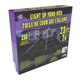 Funworld - Mega 24 Foot Light-Up 210 LED Yard Web Halloween Decor - White