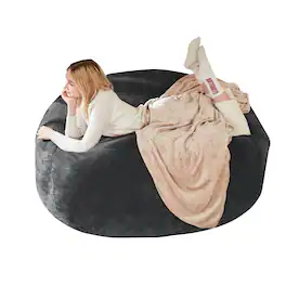 Loheer - Memory Foam Bean Bag Sofa - Large - DARK GREY