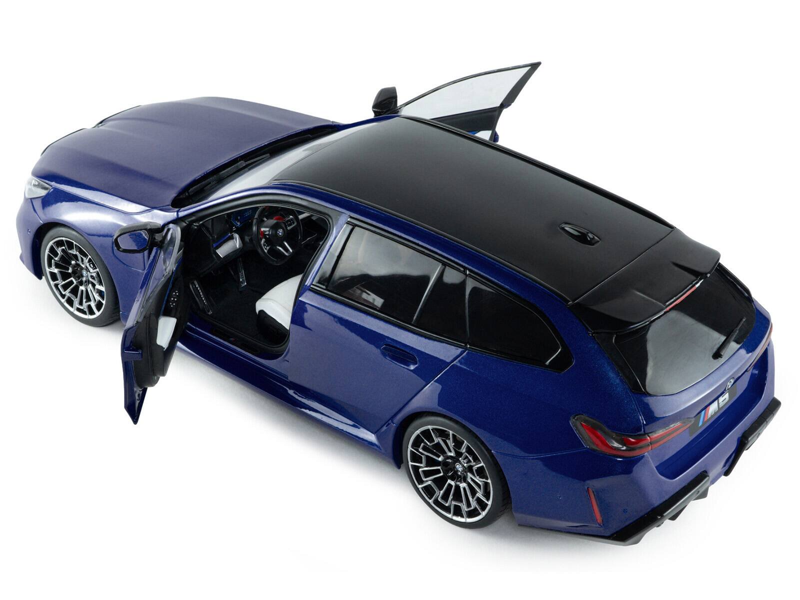 Alt View 3. Solido - 2025 BMW M5 Touring Marina Bay Blue Metallic with Black Top 1/18 Diecast Model Car by Solido.